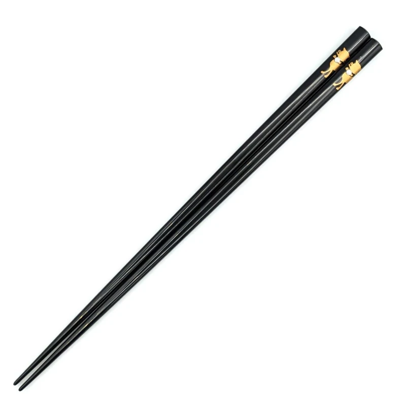 越前漆器　丸箸　猫（大） 3枚目