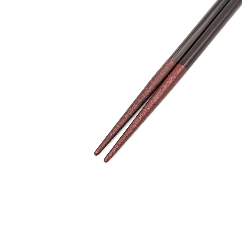 食洗機対応　越前漆器　桜白檀　天丸五角　溜(中) 1枚目
