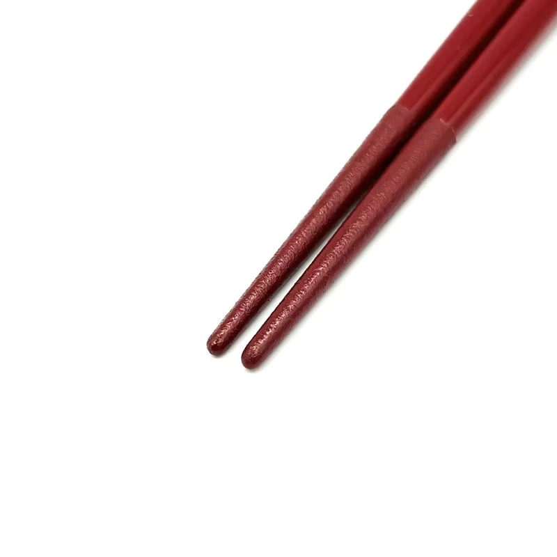 村上木彫堆朱箸　先乾漆　鶴梅　堆朱(中) 1枚目