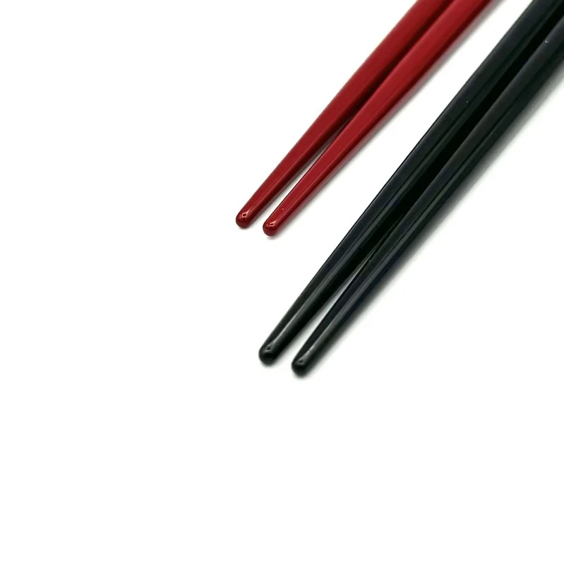 【送料無料】村上木彫堆朱箸　羽　堆黒・堆朱　夫婦箸【桐箱入】 1枚目