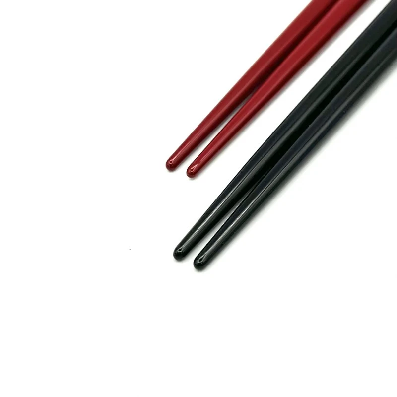 【送料無料】村上木彫堆朱箸　菊　堆黒・堆朱　夫婦箸セット【桐箱入】 1枚目