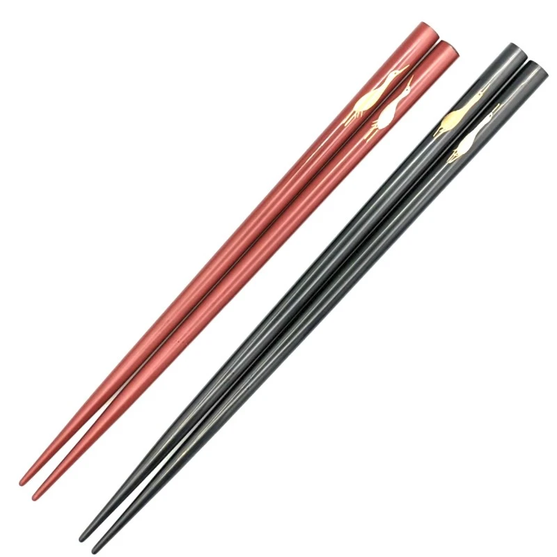 【送料無料】越前漆器　鶴蒔絵　夫婦箸セット【桐箱入】 3枚目