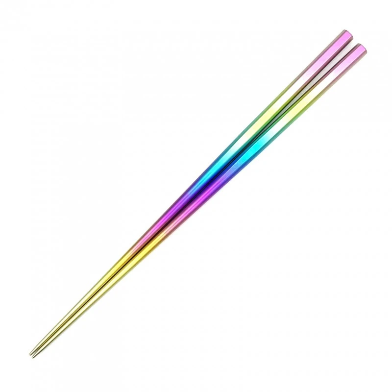 チタン箸　小判型　レインボー(大) 3枚目