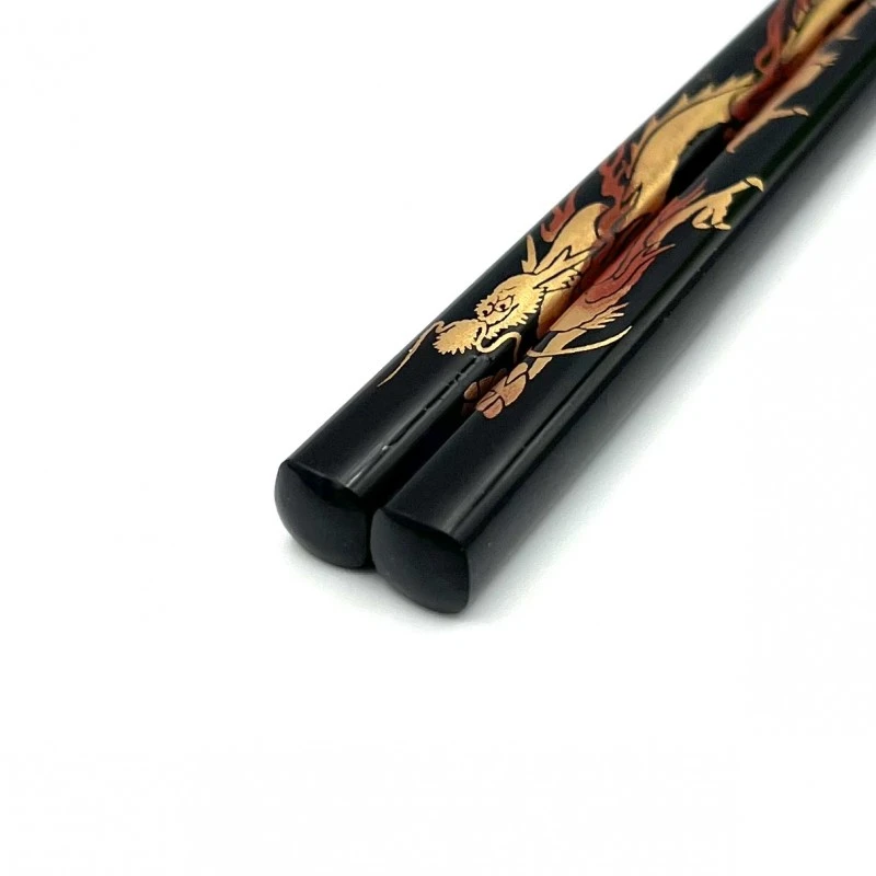 食洗機対応　越前漆器　丸箸　龍（大） 2枚目