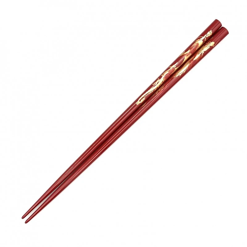 食洗機対応　越前漆器　丸箸　龍（中） 3枚目