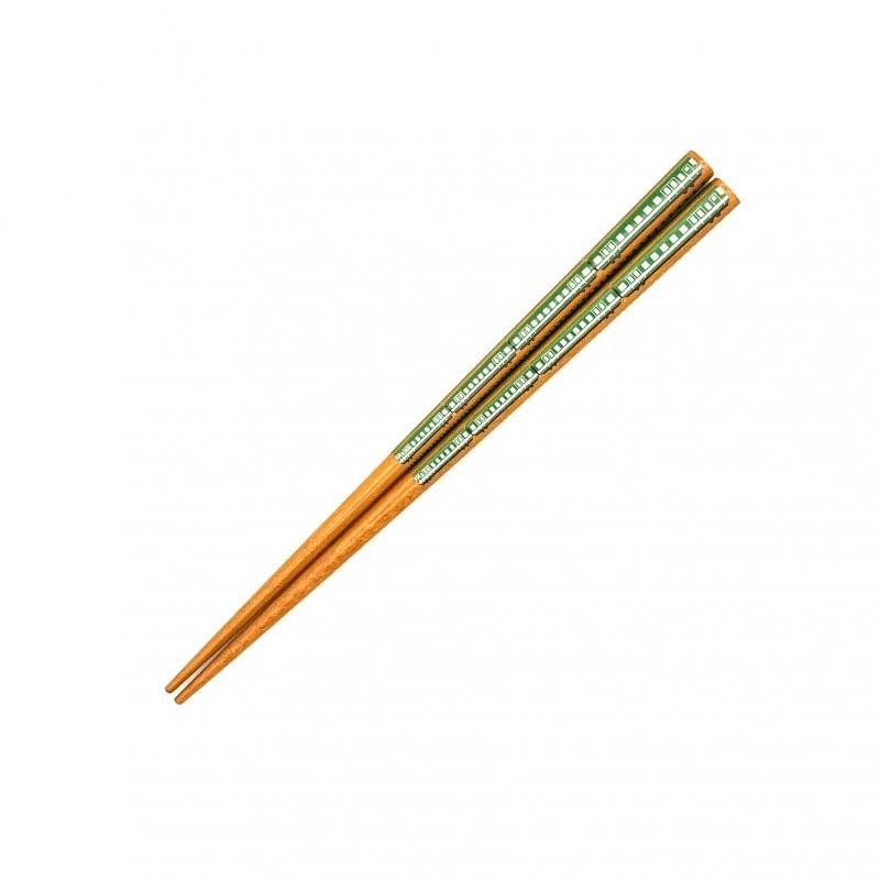 食洗機対応　電車箸　緑　18cm 3枚目
