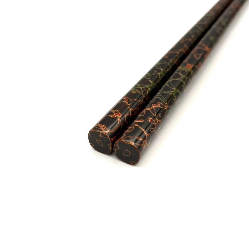 津軽塗箸　先乾漆　唐塗　呂（大） 2枚目