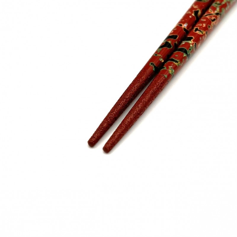津軽塗箸 先乾漆 貝蒔 赤（中） - お買い物｜日本最大級の箸の通販 