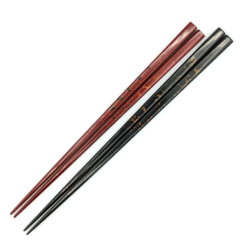 【送料無料】胴張　黒唐塗・朱唐塗　夫婦箸セット【桐箱入】 3枚目