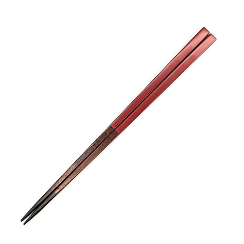 木曽塗　桧塗分け角箸　赤消し(中) 3枚目
