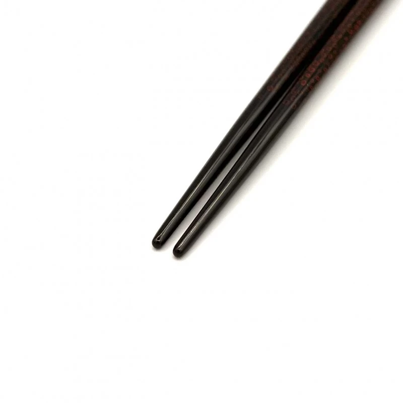 津軽塗利休箸　七々子塗　黒（大） 1枚目