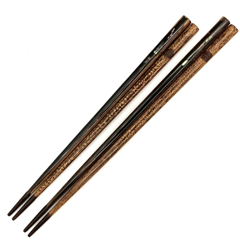 【送料無料】新潟漆器箸　竹塗　夫婦箸セット【桐箱入】 3枚目