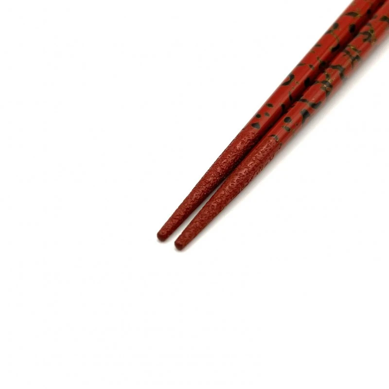 津軽塗利休箸　先乾漆　唐塗　赤（中） 1枚目