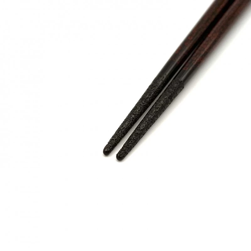 津軽塗利休箸　先乾漆　七々子塗　黒（大） 1枚目