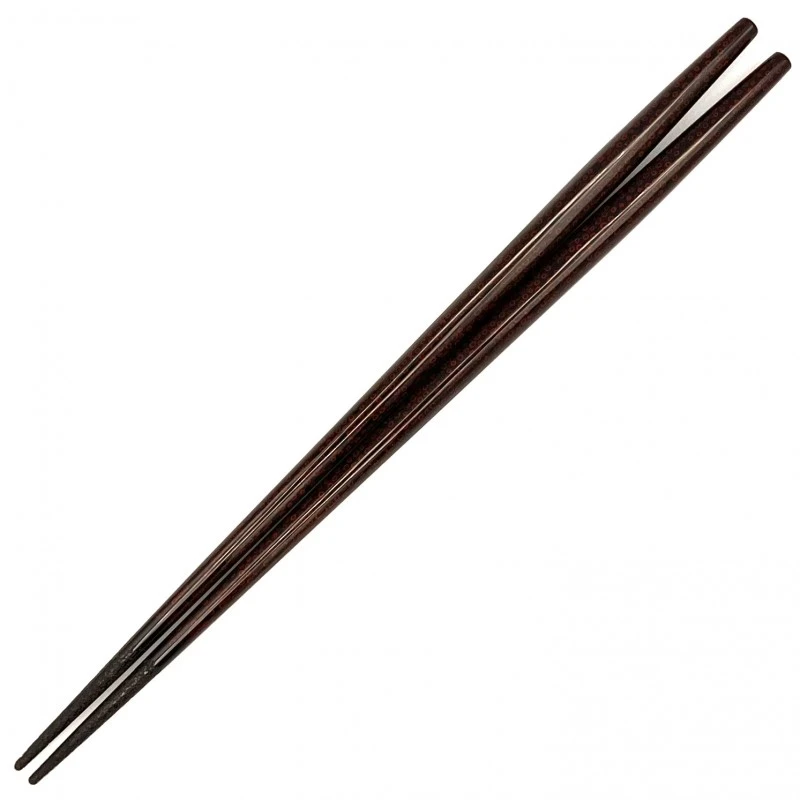 津軽塗利休箸　先乾漆　七々子塗　黒（大） 3枚目
