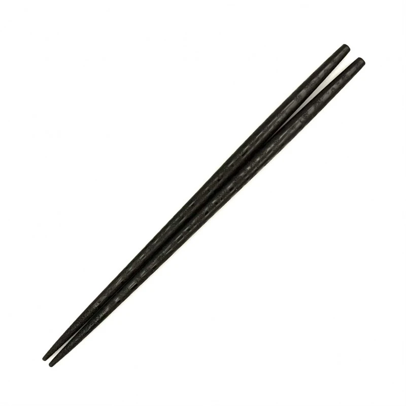 津軽塗利休箸　紋紗塗　黒（中） 3枚目