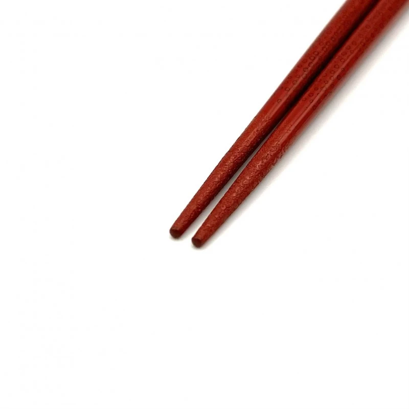津軽塗利休箸　先乾漆　七々子塗　赤（中） 1枚目
