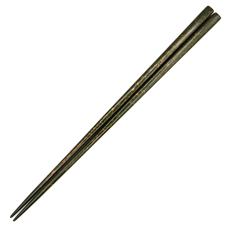 津軽塗箸　金塗込　緑（大) 3枚目