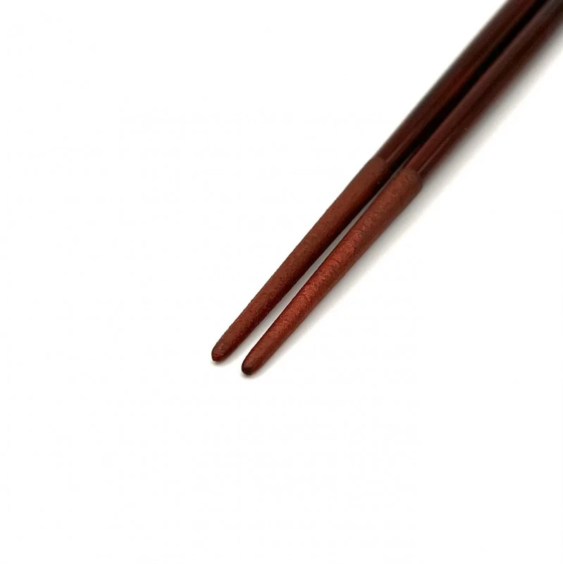 木曽塗　両口柳箸青貝蒔先マキジ　溜 1枚目