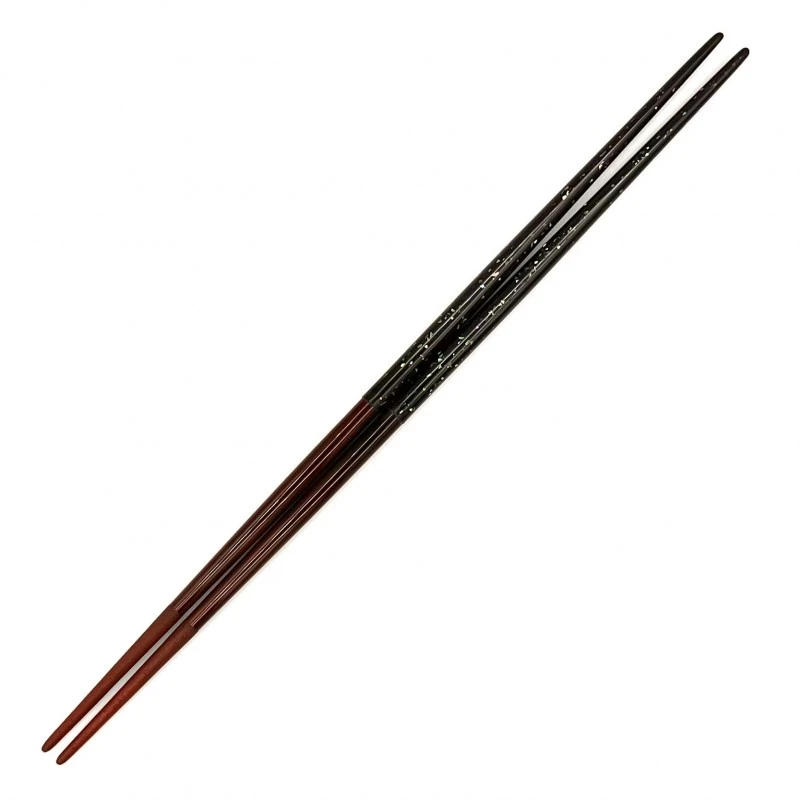 木曽塗　両口柳箸青貝蒔先マキジ　溜 3枚目