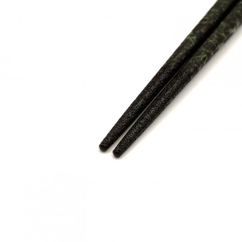 津軽塗利休箸　紋紗塗　緑塗込（大） 1枚目