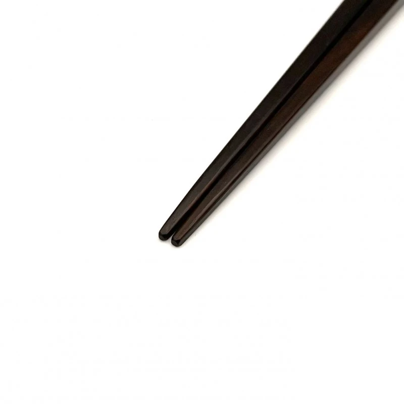 京都銘木箸　携帯箸　縮み柿×黒檀（大）箸筒：黒柿 1枚目
