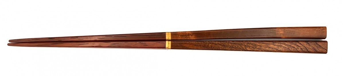 【送料無料】銘木携帯箸　欅×紫檀（大）箸筒：栃