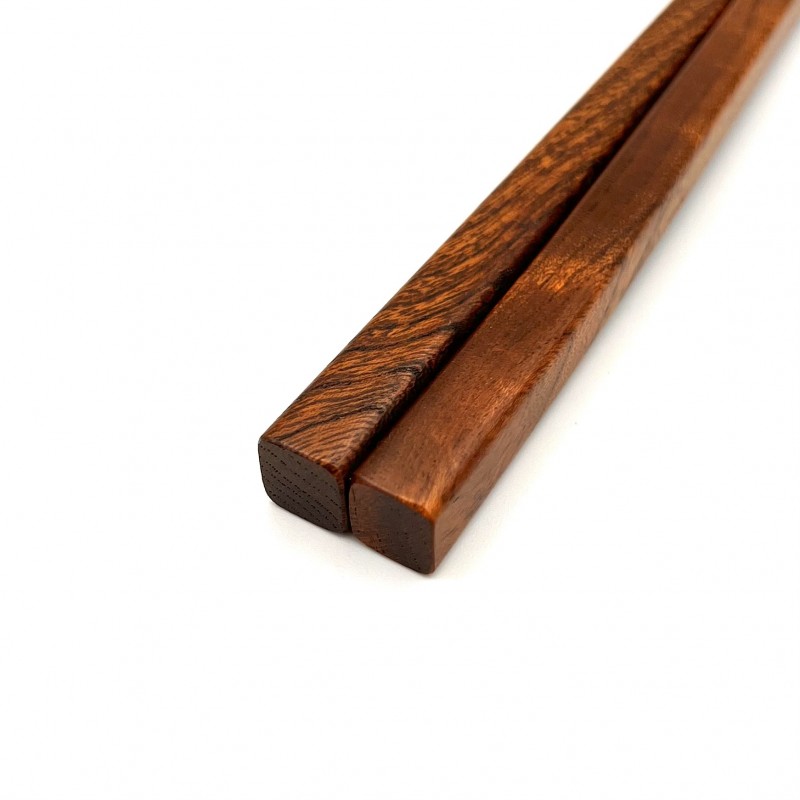 【送料無料】銘木携帯箸　欅×紫檀（大）箸筒：栃 2枚目