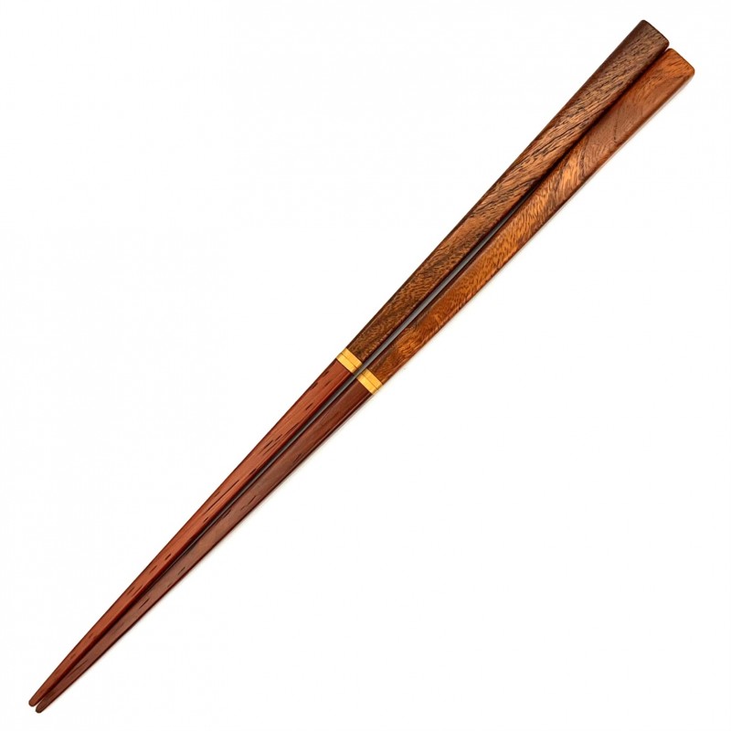【送料無料】銘木携帯箸　欅×紫檀（大）箸筒：栃 3枚目