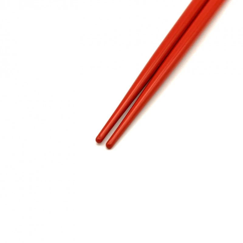 輪島塗　蒔絵箸　花摘鳥（朱） 1枚目