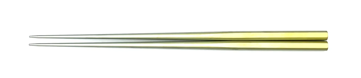 チタン箸　小判型　グリーン(中)
