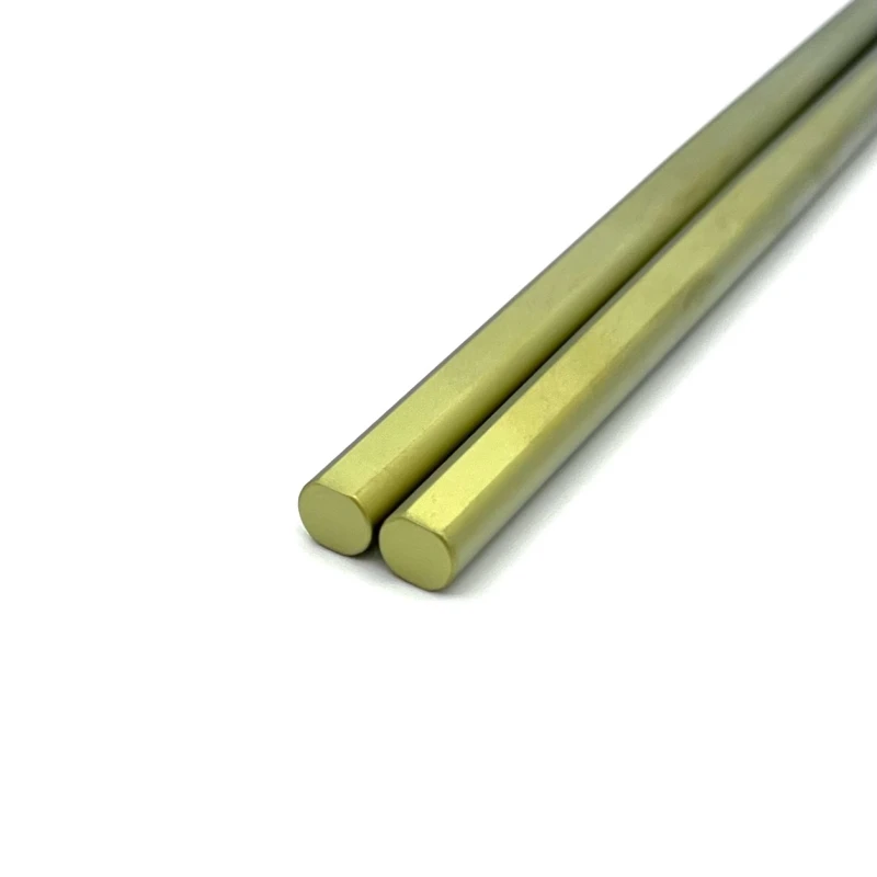 チタン箸　小判型　グリーン(中) 2枚目