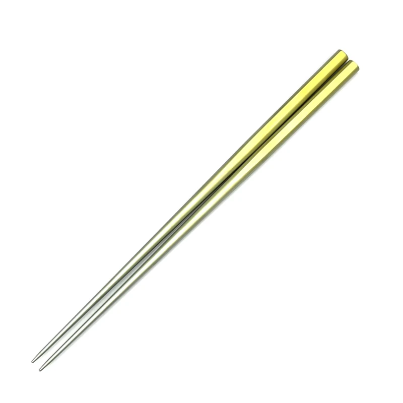 チタン箸　小判型　グリーン(中) 3枚目