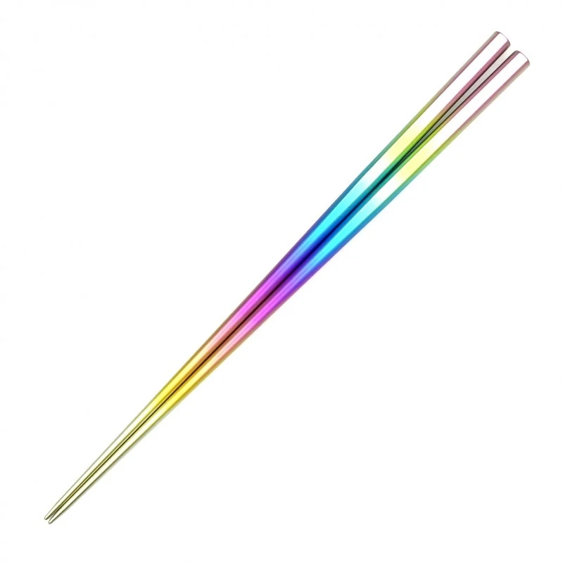チタン箸　小判型　レインボー(中) 3枚目