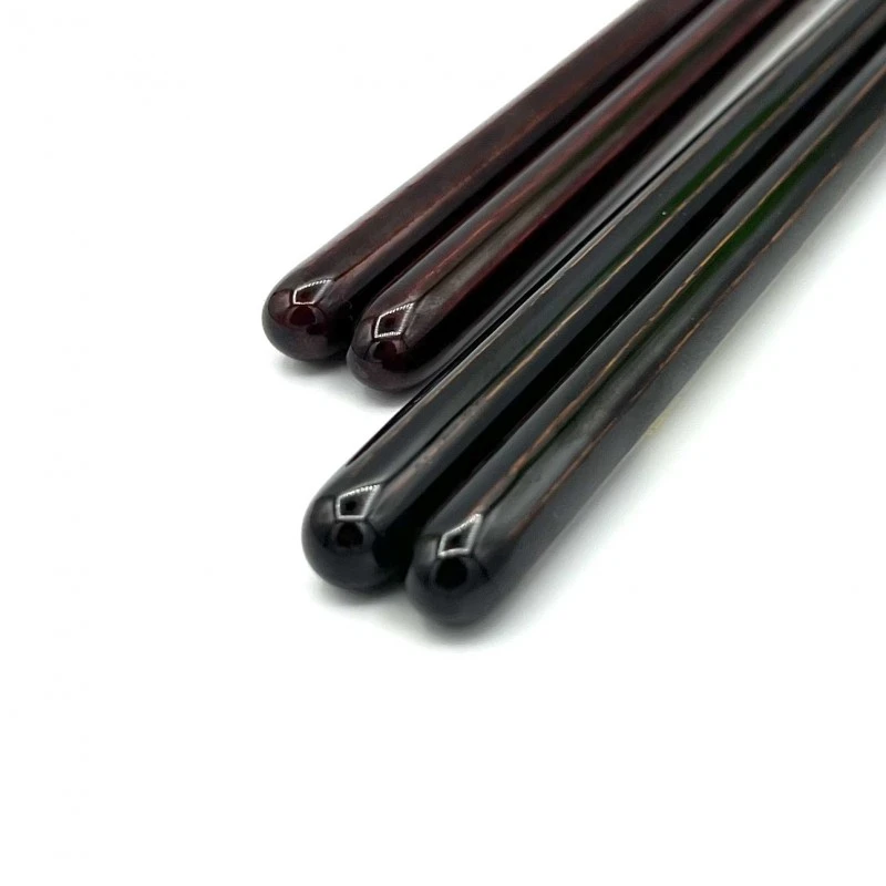 【送料無料】食洗機対応　越前漆器　天丸八角先スリ　夫婦箸セット【桐箱入】 2枚目