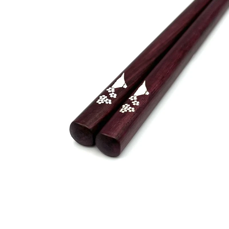 貝象嵌箸　富士桜　パープルハート(中) 2枚目