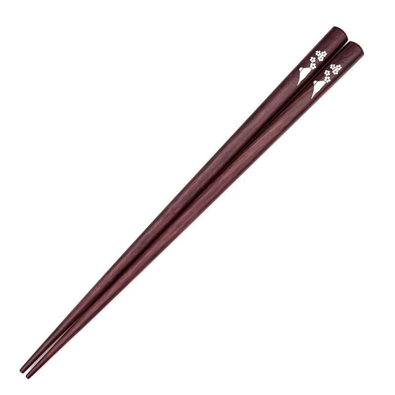 貝象嵌箸　富士桜　パープルハート(中) 3枚目