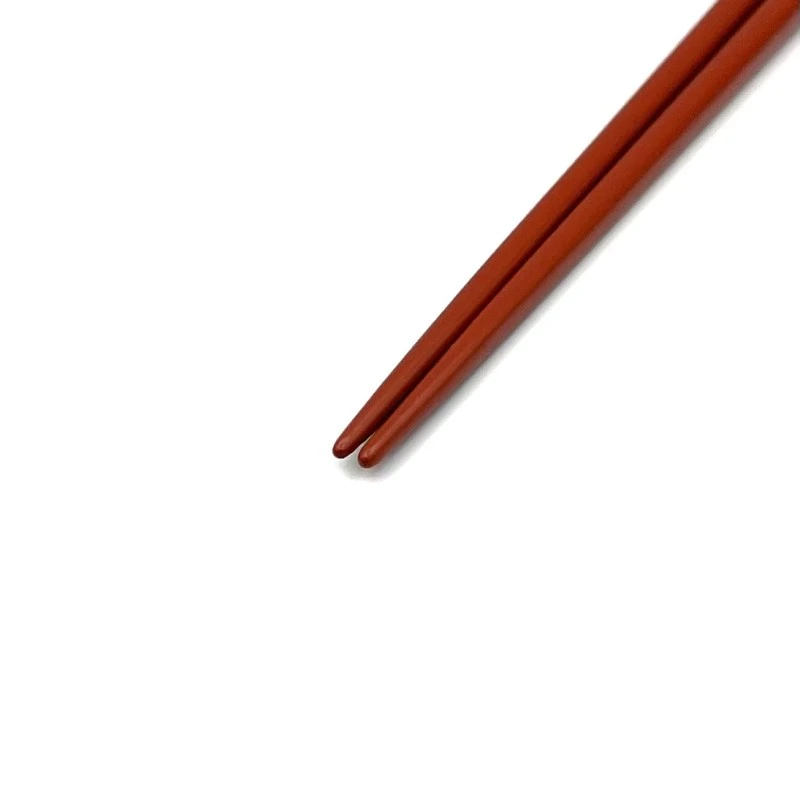 川連塗箸　極細　金銀柄付き　洗朱(中) 1枚目