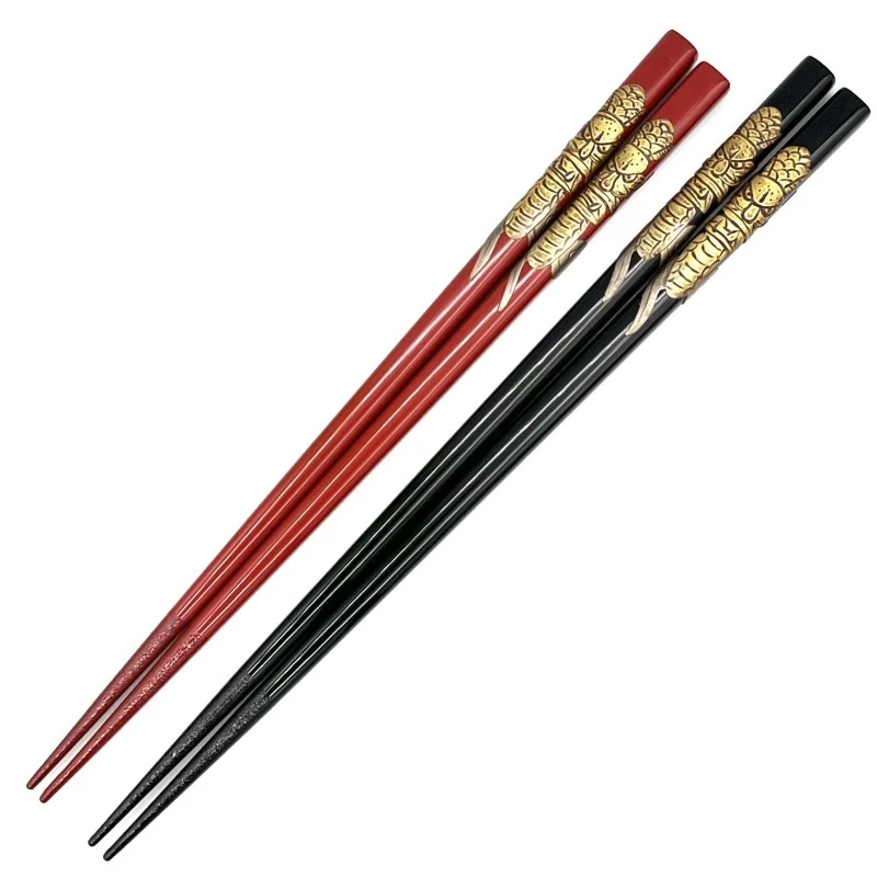 【送料無料】琉球漆器箸 龍頭　夫婦箸セット【桐箱入】 3枚目