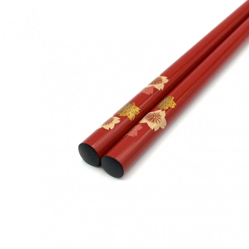 輪島塗　蒔絵箸　桜（朱） 2枚目