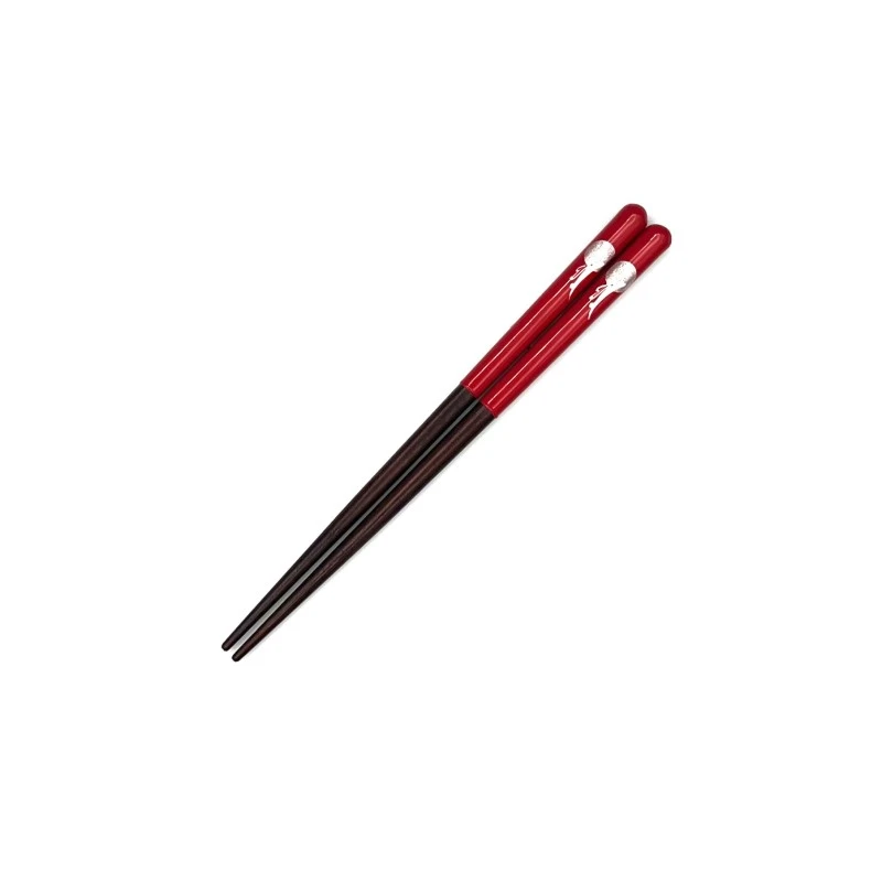 食洗機対応　子供箸　月うさぎ　赤　14.5cm 3枚目