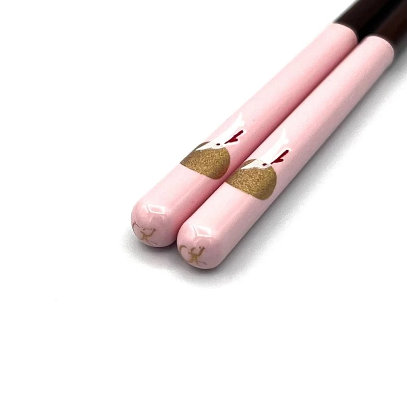食洗機対応　子供箸　月うさぎ　ピンク　14.5cm 2枚目