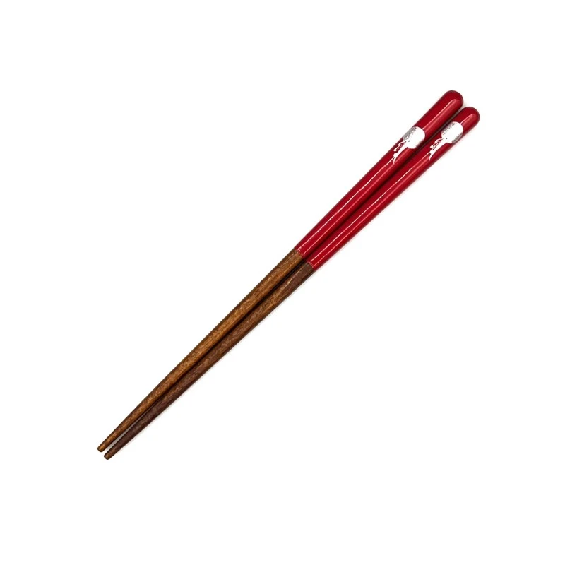 食洗機対応　子供箸　月うさぎ　赤　18cm 3枚目