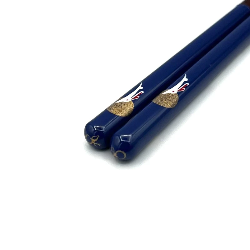 食洗機対応　子供箸　月うさぎ　青　18cm 2枚目