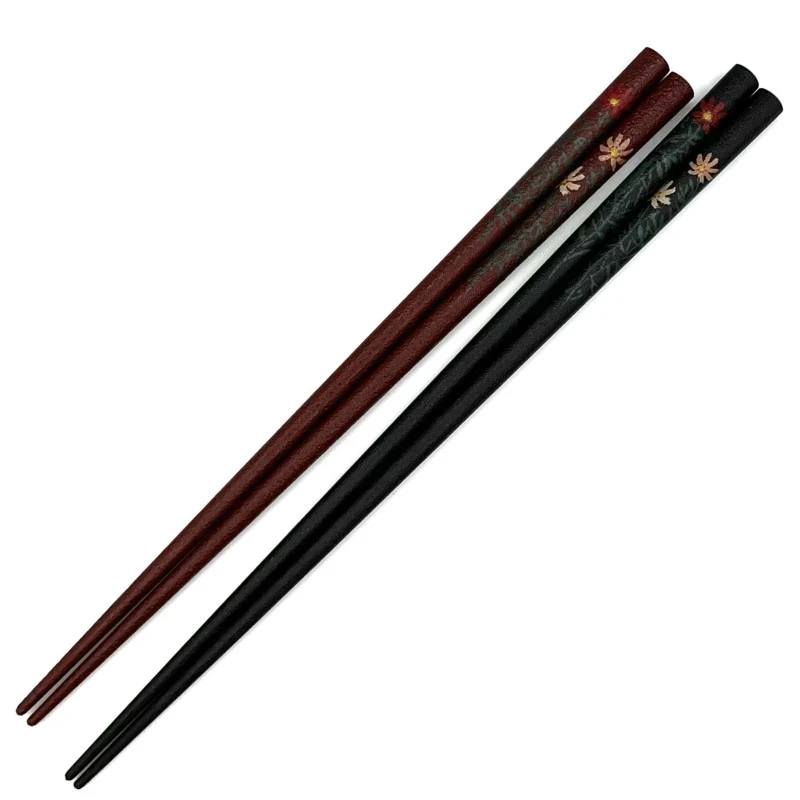 【送料無料】輪島塗乾漆蒔絵箸　コスモス　夫婦箸セット【桐箱入】 3枚目