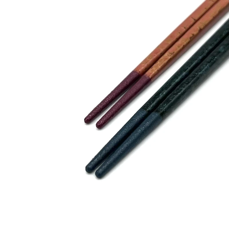【送料無料】津軽塗箸　極細　パールブルー パールピンク　夫婦箸セット【桐箱入】 1枚目