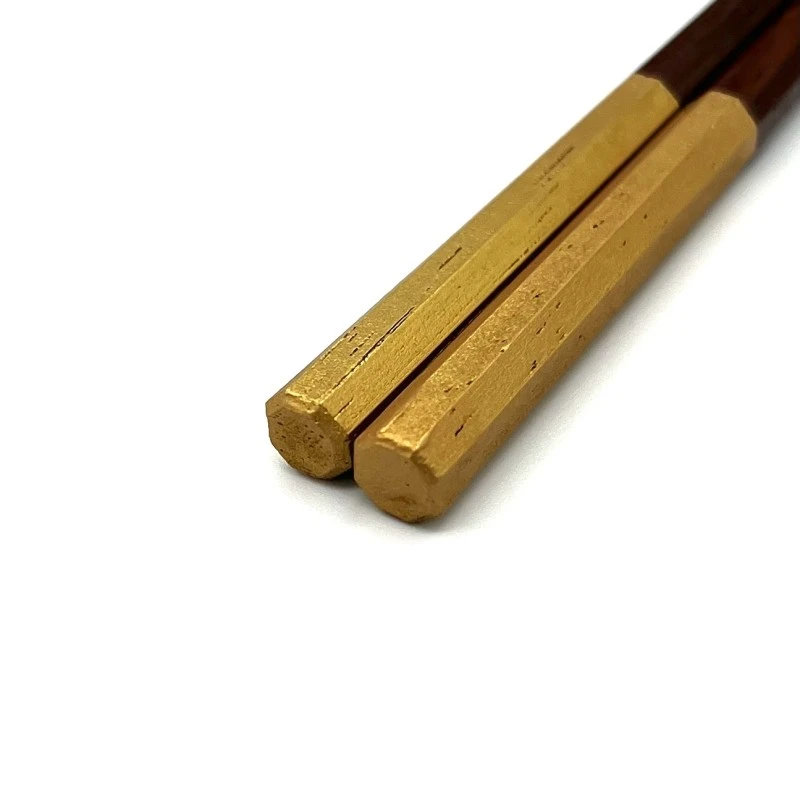 越前漆器　先八角紫檀　金(中) 2枚目