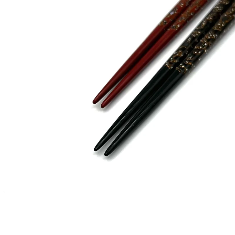 【送料無料】本塗り若狭箸　利休箸　錦小貝　夫婦箸セット【桐箱入】 1枚目