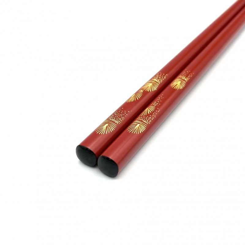 輪島塗　沈金箸　松(朱) 2枚目