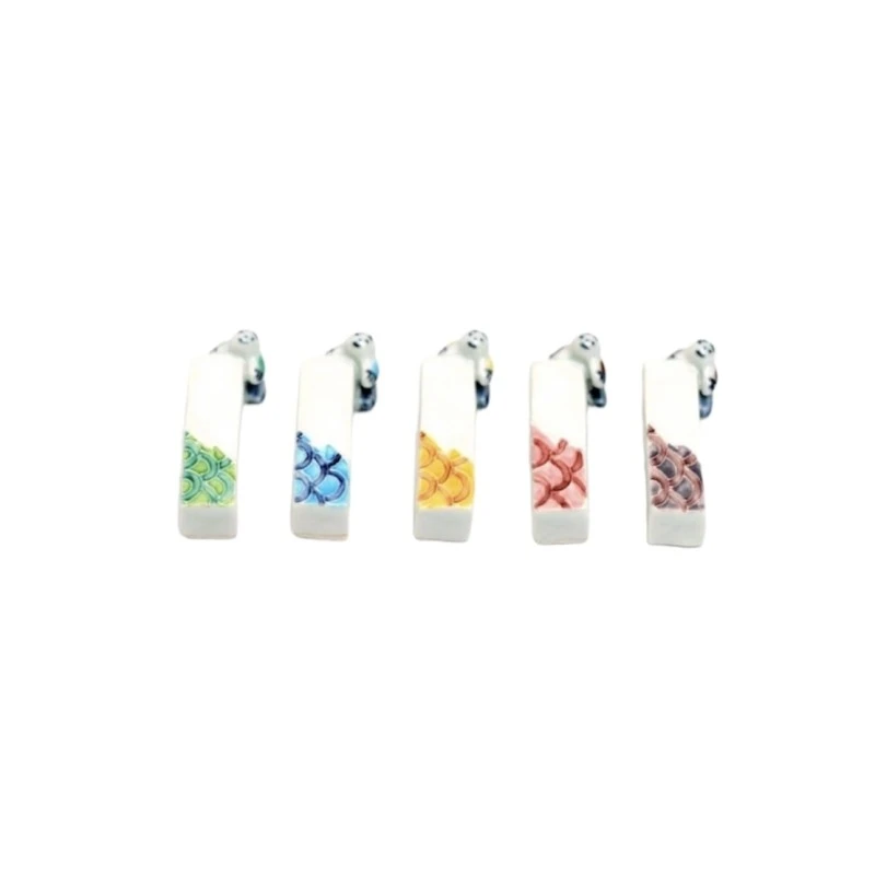 京焼 箸置 五色青海波唐子 5個セット